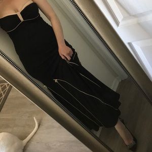 *SALE* Peach and Black Bow Formal Dress Med